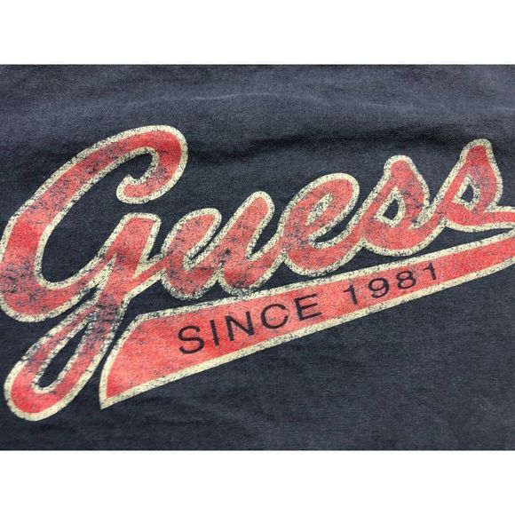 Vintage Guess Men's Short Sleeve Graphic Tee Size Large Blue USA - Picture 5 of 9